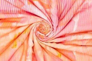 Stoffe - Viskose - digitale blurry flowers - rosa - 321079-71