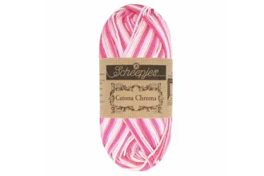 Brei- en haakgarens CATONA CHROMA 100% katoen - Catona Chroma 012 - Peony - 50 gram