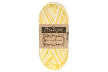 Brei- en haakgarens CATONA CHROMA 100% katoen - Catona Chroma 018 - Buttercup - 50 gram