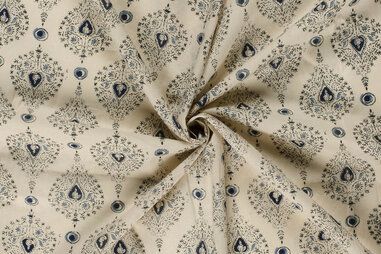 Overhemd - Katoen stof - batik - voile - abstract - beige - 23359-052