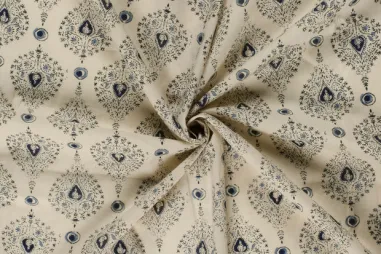 Schal - Baumwolle - Batik - Voile - abstrakt - beige - 23359-052