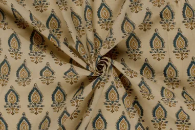 katoenen stoffen met print - Katoen stof - batik - voile - abstract - beige - 23360-052