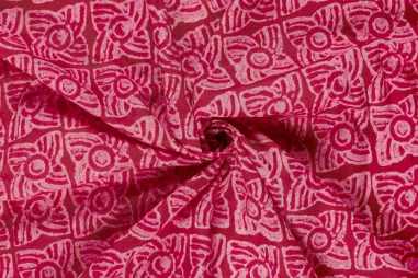 Fuchsia stoffen - Katoen stof - batik - voile - abstract - fuchsia - 23362-017