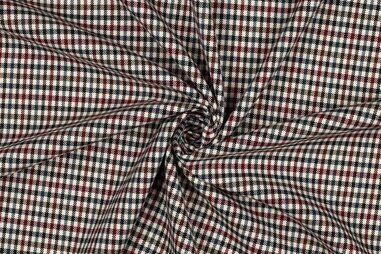 Broekritsen - Stretch stof - tartan check - gebroken wit petrol bordeaux - 25/3036-052