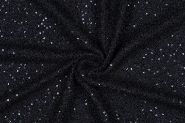 Poppy meets Pommé, editie 25 - Teddy stof - sequins - donkerbrlauw - 3488-003