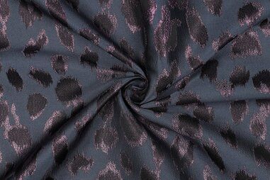 Polyester stoffen - Polyester stof - jacquard - dierenprint - grijs - 25/3677-001