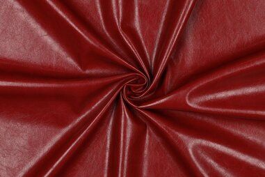 Broek stoffen - Kunstleer - stretch - ruby rood - 25/3684-006