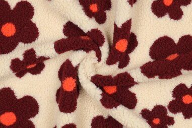 By Poppy - Teddy - Blumen - hellbeige - 25/3716-001