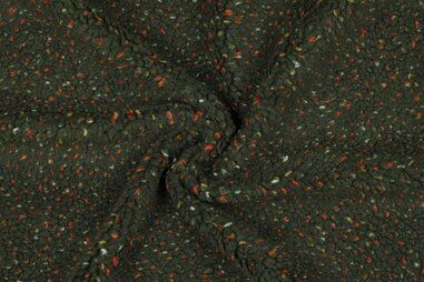 240gr/M² - Teddy stof - tweed - legergroen - 25/3742-003