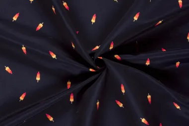 Marineblauwe stoffen - Recycled polyester stof - quick dry swimwear - digitaal ijsjes - marine - 25/23853-008