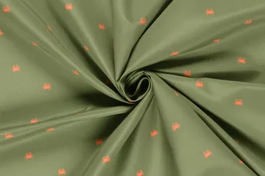 zwemkleding stoffen - Recycled polyester stof - quick dry swimwear - digitaal krabben - olijf - 25/23862-026