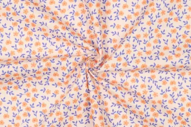 Stoffe - Katoen stof - bloemetjes - peach - 25/5159-009