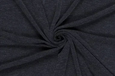 Dunkelblau - Tricot stof - ribtricot - lurex melange - donkerblauw - 24182-008