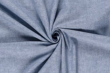 Korte broek - Linnen stof - linnen mix chambré - indigo - 23031-006
