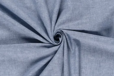 Niet rekbare stoffen - Linnen stof - linnen mix chambré - indigo - 23031-006