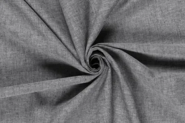 Ribcord stof - lichte stretch - zwart - 1576-069 - Linnen stof - linnen mix chambré - zwart - 23031-069