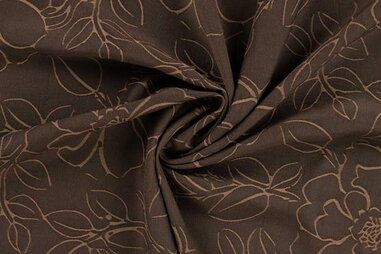 Jumpsuit - Viscose stof - polyestermix - jacquard - bloemen - zwart - 22854-690