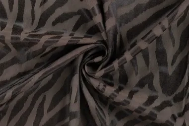 Jumpsuit stoffen - Viscose stof - polyestermix - jacquard - zebraprint - taupe - 22855-690
