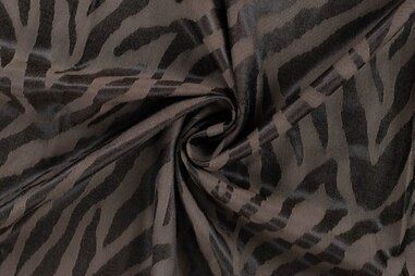 Jumpsuit - Viscose stof - polyestermix - jacquard - zebraprint - zwart - 22855-690