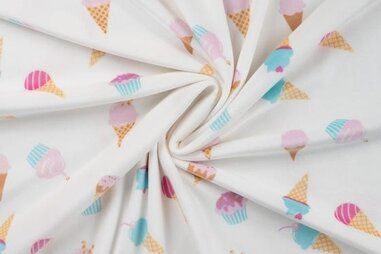 Quality - Nicky velours - ijsjes - gebroken wit - 35503-510