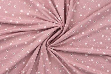 Bloemetjes stoffen - Tricot stof - flanel jersey - bloemetjes - babyroze - 47047-110