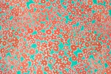 Viscose stoffen - Viscose stof - bloemen - donker mintgroen - 320078-40