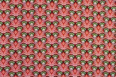 Fleece - Rot - 9111-015 - Katoen stof - bloemen - rood - 310194-51