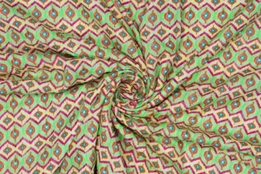 Viscose stoffen - Viscose stof - fantasie - groen multi - 321024-50
