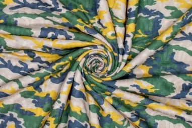 Uitverkoop - Stretch stof - camouflage - groen multi - 325042-11