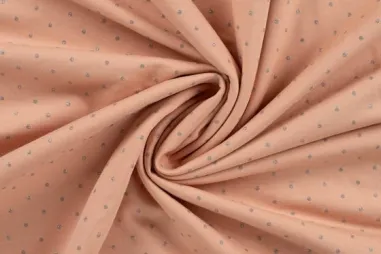 Zalmoranje stoffen - Tricot stof - French Terry - glitter dots - zalm - 47084-320