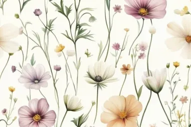 Quality - Tricot stof - digitaal bloemen - dusty mint - 50154-220