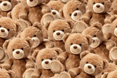 French Terry stoffen - Tricot stof - French Terry - digitaal teddyberen - caramel - 60080-550