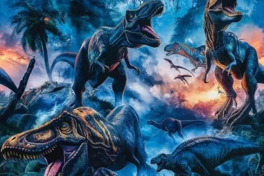 Quality - Joggingstof - digitaal dinosaurussen - multi -62001-970