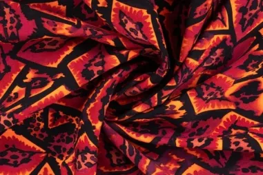 rode stoffen - Stretch stof - graphic animals - rood - 22002-160