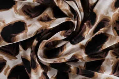 180gr/M² - Viscose stof - rayon satijn - fantasie - zand - 25003-520