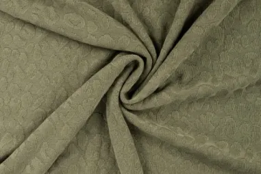 Tricot stoffen - Tricot stof - jacquard jersey keiko - kaki - 22724-270