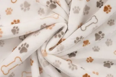 Hundekleidung - Fleece stof - paws and bones - gebroken wit - 33501-510