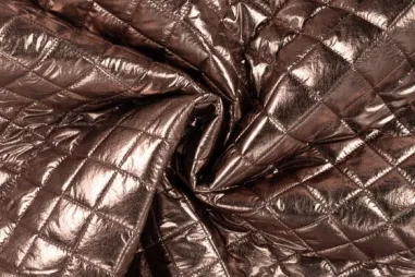 Durchgestickt - Doorgestikte stof - quilted poly creased - brons - 22763-760