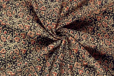 Ribcord stof - lichte stretch - zwart - 1576-069 - Katoen stof - batik - voile - abstract - zwart - 23371-069