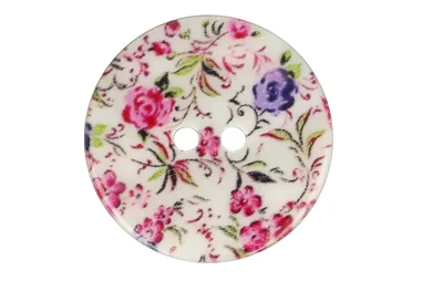 Knöpfe - Knoop Parelmoer Print Bloemetjes 2596-40-6