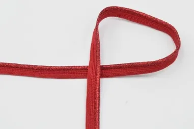 Nieuwe fournituren - Paspelband 10 mm - lurex - rood - XPC11-515-010
