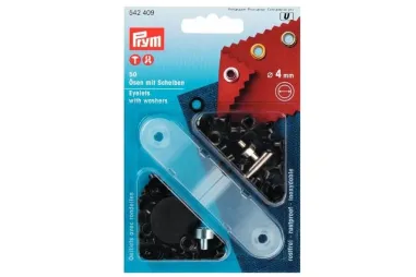 Nieuwe fournituren - Prym Ringen met schijven 4 mm - metaalzwart (542.409)