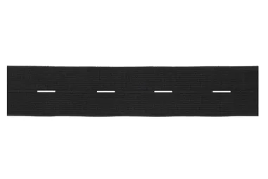 Elastiek - Knoopsgat elastiek 25 mm - zwart per meter - 970180