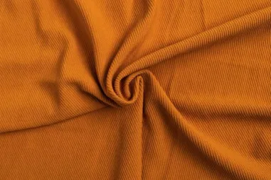 Flared broek - Tricot stof - twill - oker - 0832-570