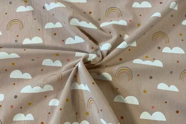 Uitverkoop - Katoen stof - dipinto - funny sky - oudroze - 18417-820