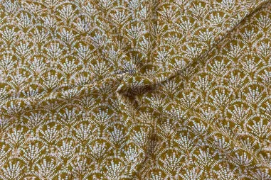 Viscose stoffen - Viscose stof - scallop batik poplin - oker - 18902-570
