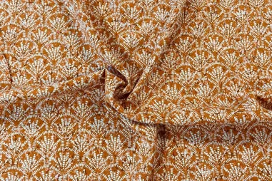 Niet rekbare stoffen - Viscose stof - scallop batik poplin - licht terra - 18902-445