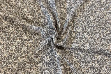 Viskose - Viscose stof - scallop batik poplin - lichtgrijs beige - 18902-960