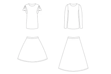 Nähmuster - Bel'Etoile naaipatroon - Cora shirt en rok voor dames & tieners