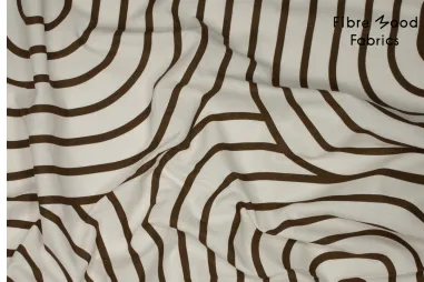 Fibre Mood - Linnen stof - linnenmix - washed - abstract blocks - bruin - 34/310376-60